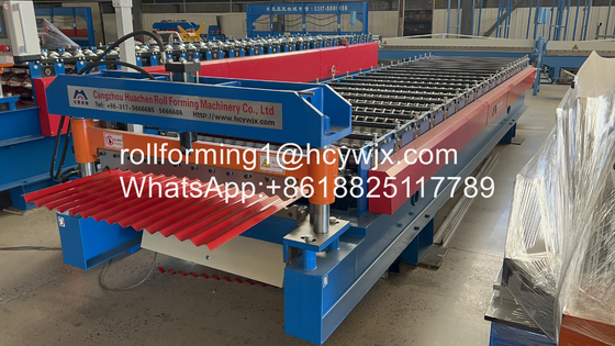 PLC dikendalikan corrugated roll Forming Machine H Beam Base Dengan Omron Encoder Hydraulic Cut