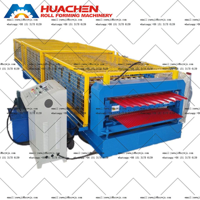 PPGI / GI Material Type Double Deck Roll Forming Machine dengan 380v 50Hz 3 fase Tegangan