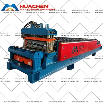 Stabil Double Deck Roll Forming Machine dengan 45 Steel quenching dan Plating Rollers