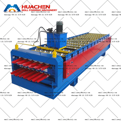 Mesin Membentuk Roof Metal Double Layer Roll 15m/Min