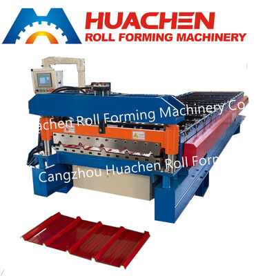 15 Stasiun Wall Panel Roll Forming Machine dengan 45# Konstruksi Baja dan Chain Drive untuk Produksi Efisien