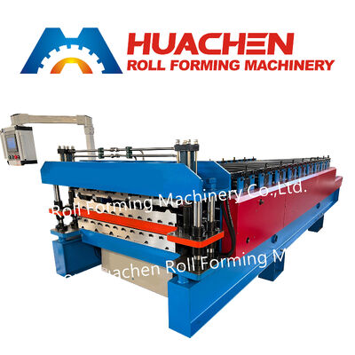 Aluminium bergelombang atap lembaran roll Forming Machine Otomatis Line