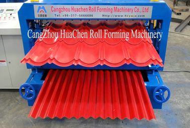 MetalSheet Roll Forming Machine 0.3 - 0.8mm Otomatis Pemotongan Hidraulik