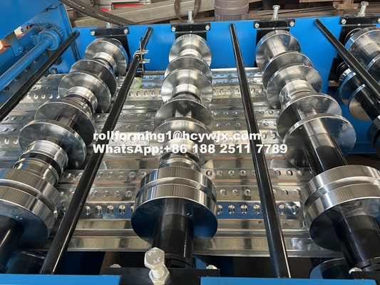 PLC dikendalikan lantai dek roll Forming Machine 400mm H Balok baja Frame 1220mm lebar