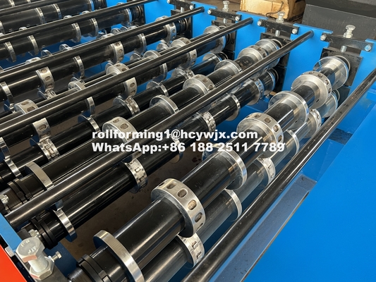 Hydraulic 11 11 5.5KW Motor Floor Deck Roll Forming Machine 8-12m/min Kecepatan Dengan Sistem Kontrol PLC