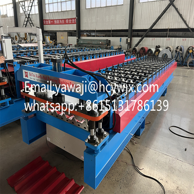 Galvanized Steel Metal Rolling Roofing Sheet Tiles Making Machine Trapezoidal Roof Roll Forming Machine Mesin pembuatan ubin atap yang tergelincir