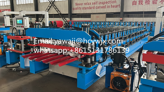 Double Lapisan Galvanized Tile Roofing Sheet Membuat Roll Membentuk Mesin