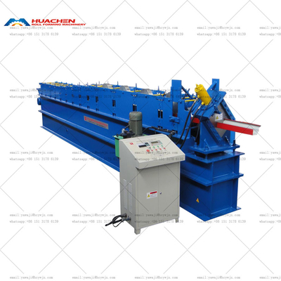 Cr12 Steel Hydraulic Cutting Gutter Roll Forming Machine Dengan Kontrol PLC