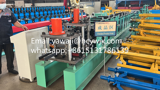 PLC Control C Purlin Roll Forming Machine Dengan 14-18 Stasiun Roller