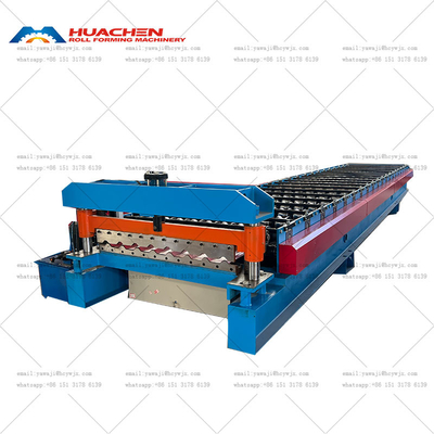 Papan atap trapezoidal otomatis Roofing Sheet Roll Mantan Metal Roll Forming Machine Produsen Tipe R101