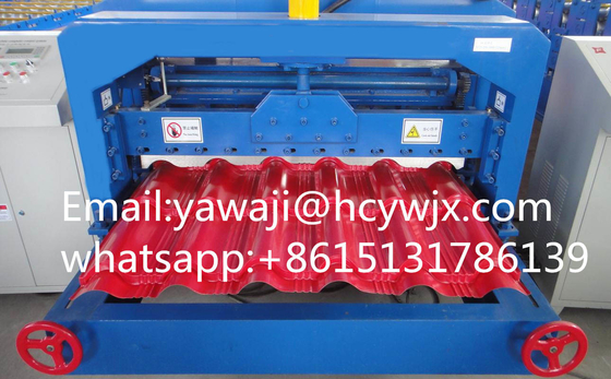 Mesin Membentuk Roll Tile Steel Kaca Hidrolik Dengan Bahan Pemotong CR12 Dan Ketebalan Bahan 0,3-0,6mm