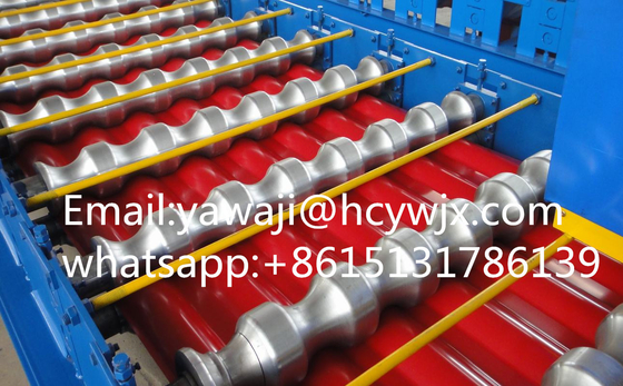 Mesin Membentuk Roll Tile Steel Kaca Hidrolik Dengan Bahan Pemotong CR12 Dan Ketebalan Bahan 0,3-0,6mm