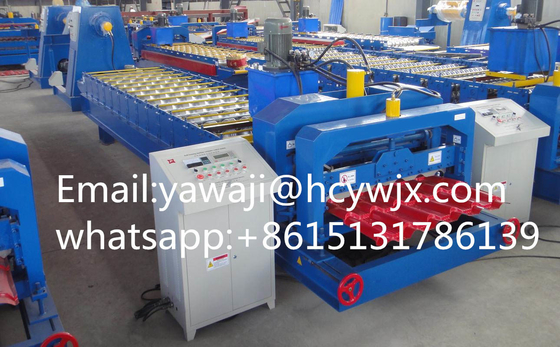 Mesin Membentuk Roll Tile Steel Kaca Hidrolik Dengan Bahan Pemotong CR12 Dan Ketebalan Bahan 0,3-0,6mm