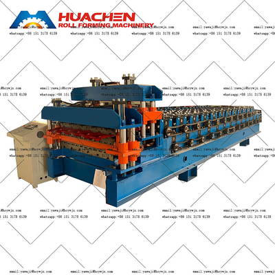 380v 50Hz 3 Fase Voltage Double Deck Roll Forming Machine Dengan Bahan Pemotong CR12 yang dibuat