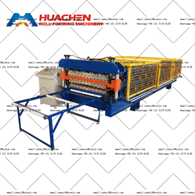 Chain Drive Aluminium Double Deck Roll Forming Machine Dalam 380v 50Hz 3 fase