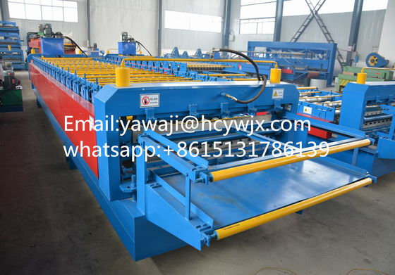 Chain Drive Double Deck Roll Forming Machine Untuk 1250mm Material Lebar Dalam Waktu Pengiriman Singkat