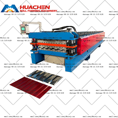 1250mm Material Width Double Deck Roll Forming Machine Dengan Kecepatan 15m/min Made