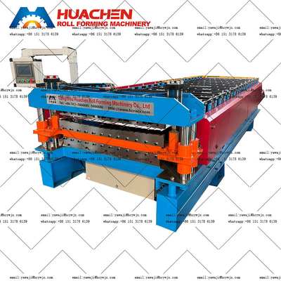 1220mm Material Lebar Double Deck Roll Forming Machinery Untuk Baja Diameter of Shaft Φ70mm