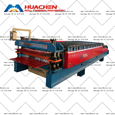 0.3-0.6mm Material Ketebalan Mesin Forming Roll Double Deck dengan 45 Steel quenching dan plating