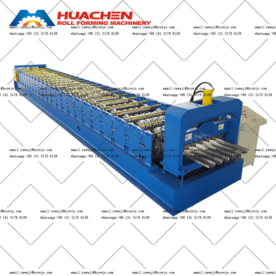 Scaffold Walk Board Steel Floor Deck Roll Forming Machine Foot Panel Sheet Scaffolding Plank Making Machine (Mesin pembuatan papan dan kertas untuk perancah)