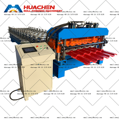1220mm Aluminium 0,6mm Kaca Tile Roll Forming Mesin