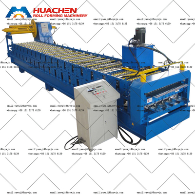 1000mm 18Stations Double Layer Roll Forming Machine 3phase Mesin untuk membentuk gulung