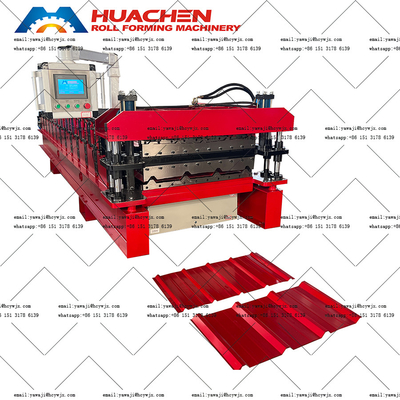 1000mm Atap Double Layer Roll Forming Mesin 10/13 Stasiun