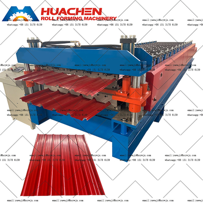 Atap 1250mm Double Lapisan Roll Forming Mesin 380v