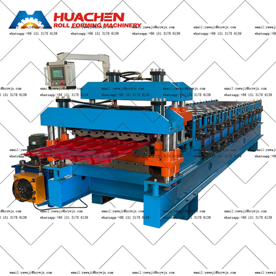 Lapisan atap Double Deck Steel Roll Forming Machine Chain Drive