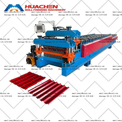 Panel dinding atap Double Deck PPGI / GI Metal Roll Forming Machine