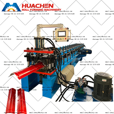 3 Tahap 400mm Warna Steel Sheet Cap Forming Machine / Roll Form Peralatan