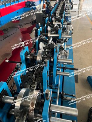 Mesin Pembentuk Roll Interchangeable C Z Purlin Otomatis 80 hingga 300 mm yang Dapat Disesuaikan