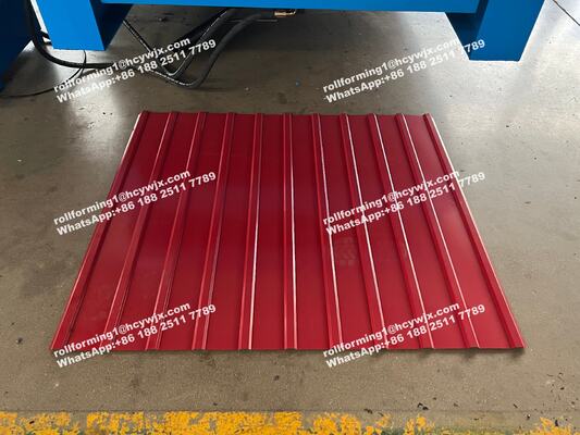 Mesin Pembentuk Gulungan Lapis Ganda dengan Sistem Kontrol PLC Pemotongan Hidrolik untuk Genteng Atap Ketebalan 0.3-0.6mm