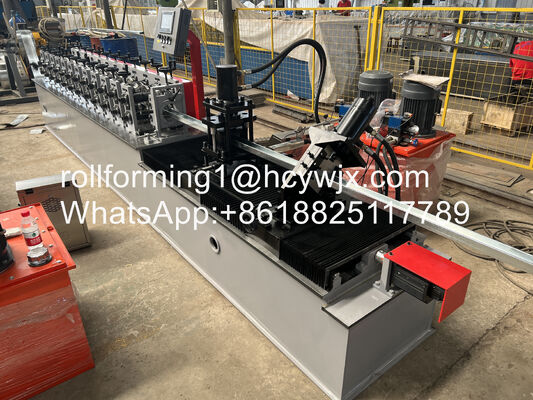 U-bentuk Gypsum Board Support Roll Forming Machine dengan 10 Baris Cr12 Mov Rollers untuk Plat 0.7-0.9mm