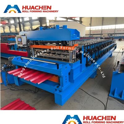 1250mm Lebar Galvanized Sheet Roll Forming Machine dengan 5.5kw Daya untuk Tile Steel Making