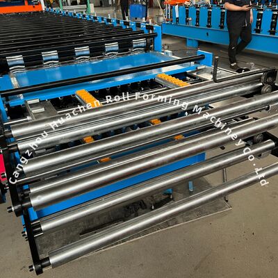 Mesin Roll Forming Dua Lapisan untuk Atap Logam dengan Kecepatan 15m/menit Ketebalan 0.3-0.6mm dan Penggerak Rantai