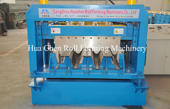 1.2mm Ketebalan 28T Berat Metal Deck Roll Forming Machine dengan 1 tahun garansi untuk produksi lantai dek