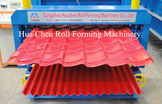 Mesin Pembentuk Roll Layer Ganda dengan Kontrol PLC untuk Ketebalan Baja 0,3-0,6mm dan Lebar 1250mm