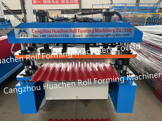 Metal Sheets Roofing Machine Mesin pembuatan ubin Mesin pembentuk gulung ubin atap bergelombang dan trapezoid