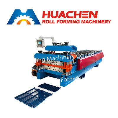 Lembaran Atap Logam Ubin Aluminium Mesin Produsen Lembaran Atap Terbaik Panel Dinding Lembaran Atap Lapisan Ganda Mesin Roll Forming Maquina De Planc