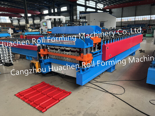 Penjualan Panas Mesin Roll Forming Lembaran Atap Besi Bergelombang Mesin Pembuat Ubin Baja