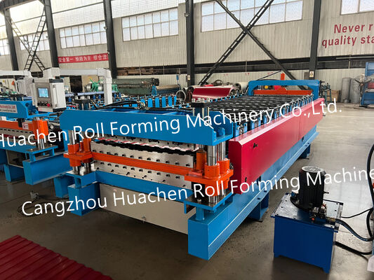 Kualitas tinggi dan frekuensi otomatis Atap Warna Steel Sheet Metal Roll Forming Machine