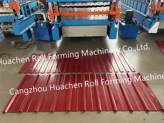 Kualitas tinggi dan frekuensi otomatis Atap Warna Steel Sheet Metal Roll Forming Machine