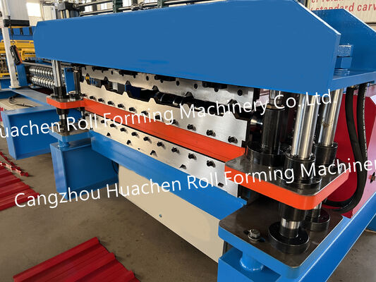 Aluminium bergelombang atap lembaran roll Forming Machine Otomatis Line