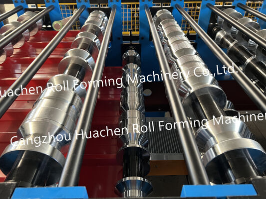 Aluminium bergelombang atap lembaran roll Forming Machine Otomatis Line