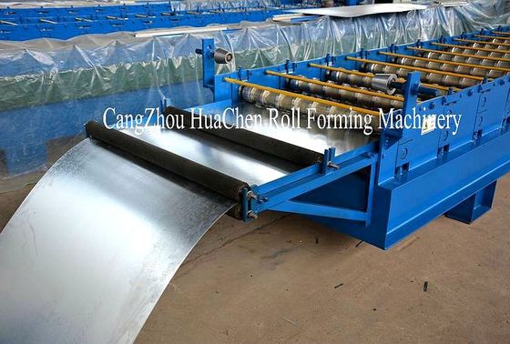 5.5 Kw Metal Wall Panel Roll Forming Machine C r 12 Cutting Blade with Hydraulic Cutting