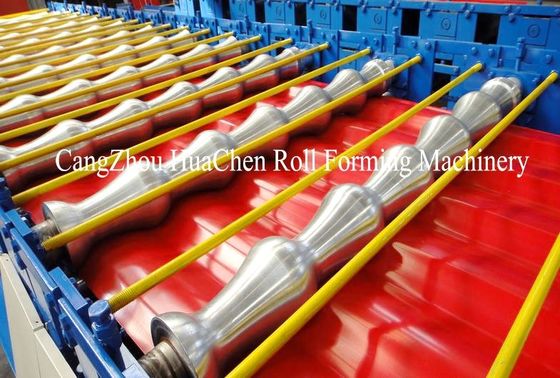 Roof Wall Double Layer Roll Forming Machine 0 - 15m / min Manual Hydraulic Decoiler