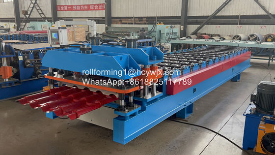 0,3-0,8mm Tebal Mesin Pembentuk Ubin Mengkilap Penggerak Rantai Tunggal