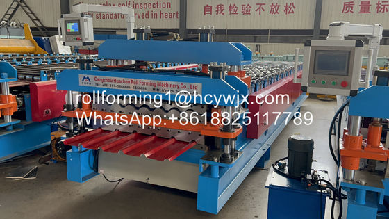 Mesin Pembentuk Rol Logam Transfer Rantai Otomatis Lapisan Ganda Untuk Atap