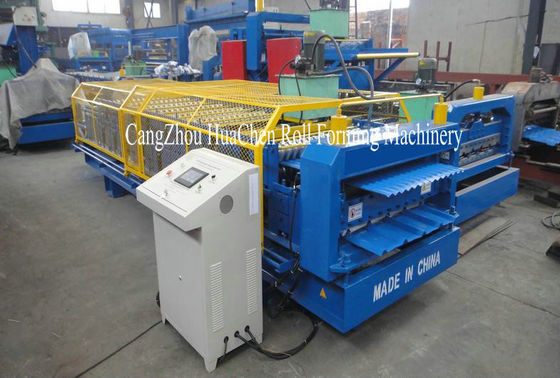 Mesin Roll Forming Lapisan Ganda Atap Logam Ukuran Popuar Dengan Penutup Aman